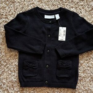 The Children's Place Black Cardigan with Bow Pockets